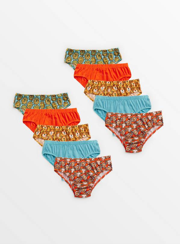 Bright Jungle Print Briefs 10 Pack  1.5-2 years